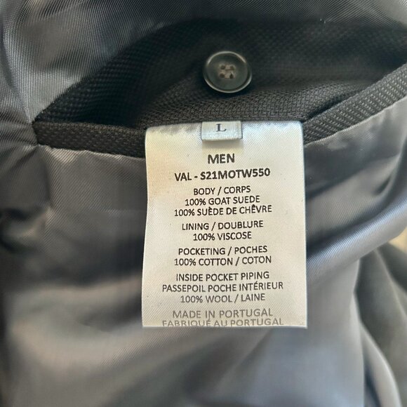 Officine Générale Mens Suede Bomber Jacket, Blue/Gray, Like New, Size Large - Picture 14 of 14